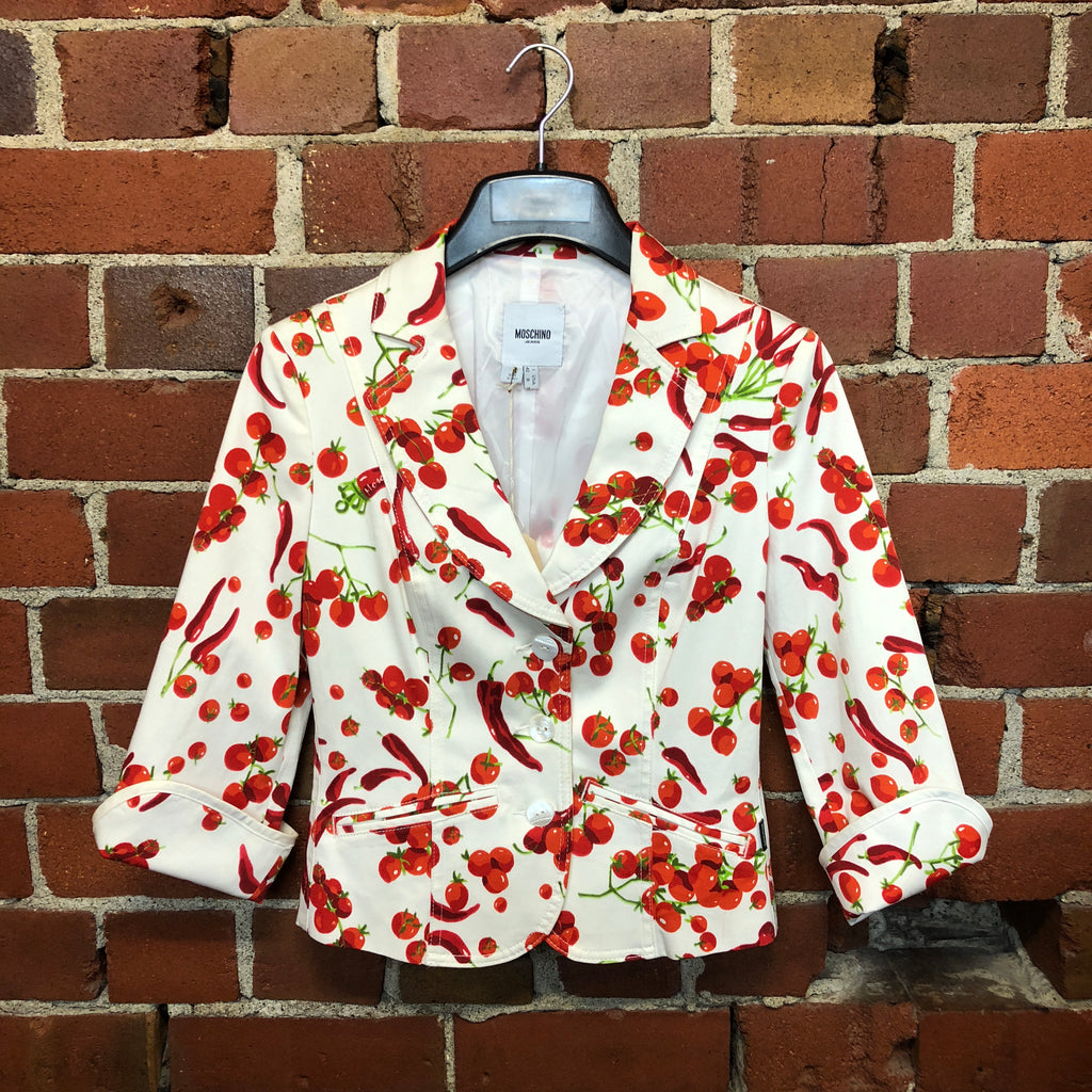 MOSCHINO chillies and tomatoes cotton summer jacket