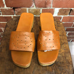 HERMES leather slides 38