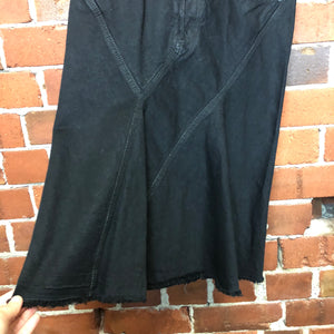 RICK OWENS waxed denim skirt