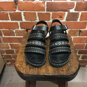 Leather studded sandals AS NEW 40