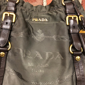 PRADA nylon and leather handbag