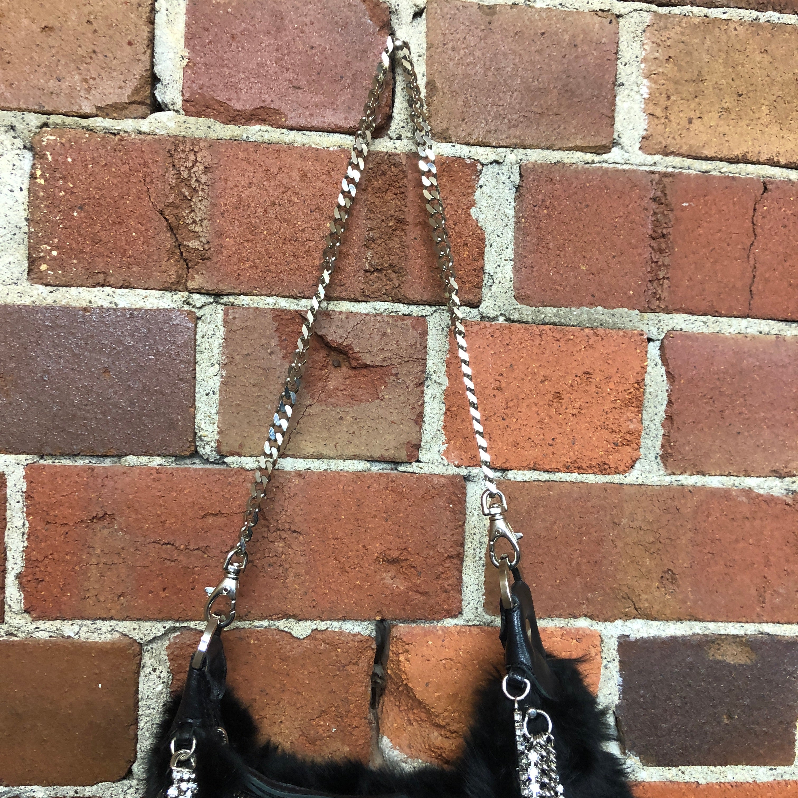 SONIA RYKIEL rabbit fur and rhinestone bag