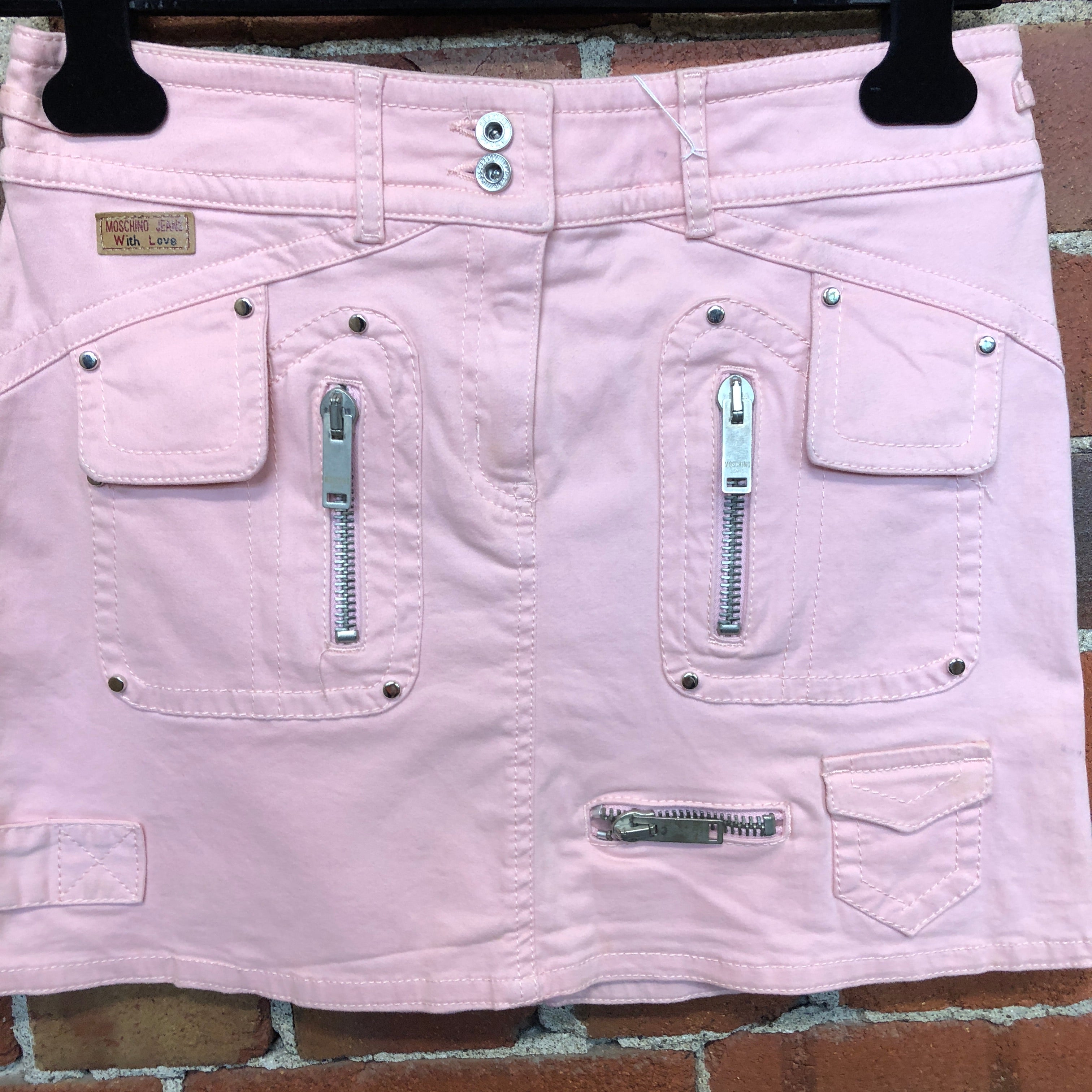 MOSCHINO Jeans 1990's cargo denim mini skirt