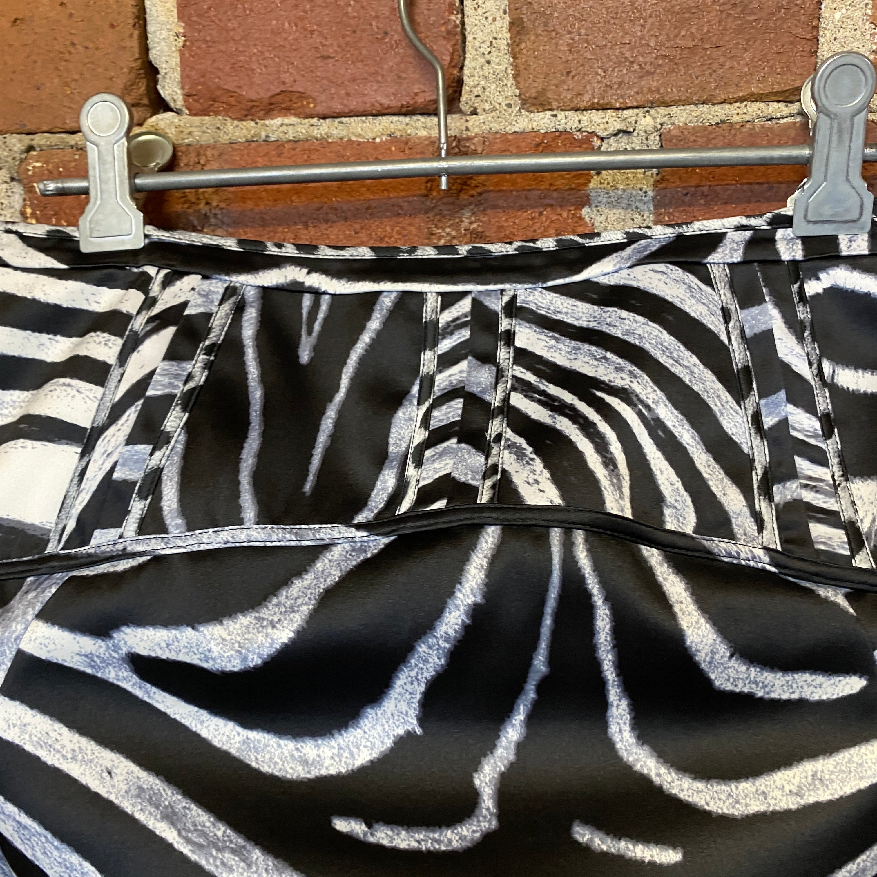 ROBERTO CAVALLI 2000's satin zebra skirt