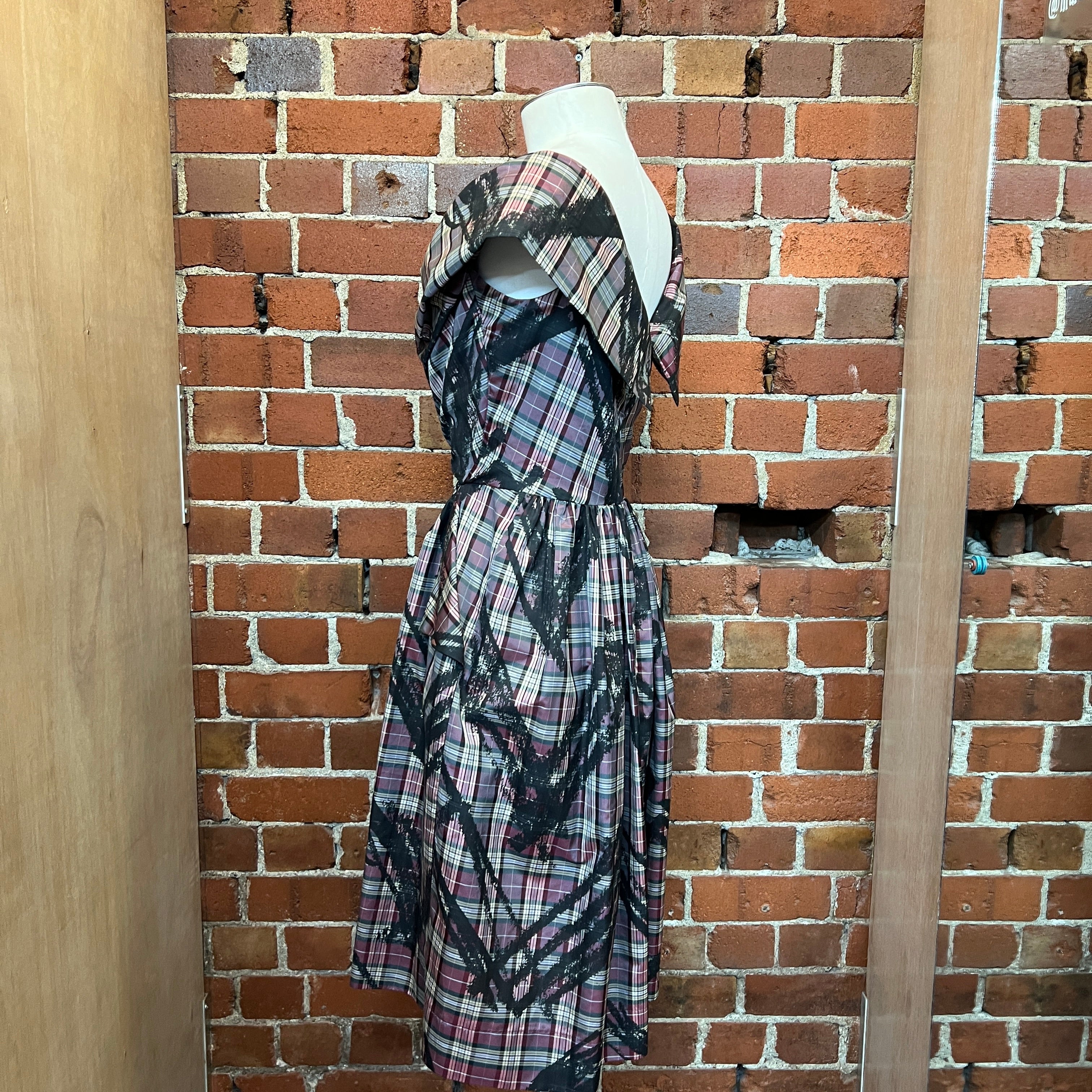 VIVENNE WESTWOOD tartan and graffiti dress