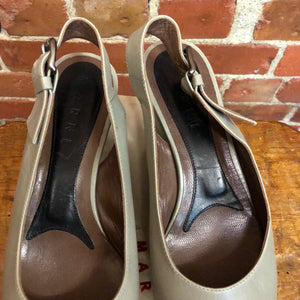 MARNI leather slingback sandal platforms