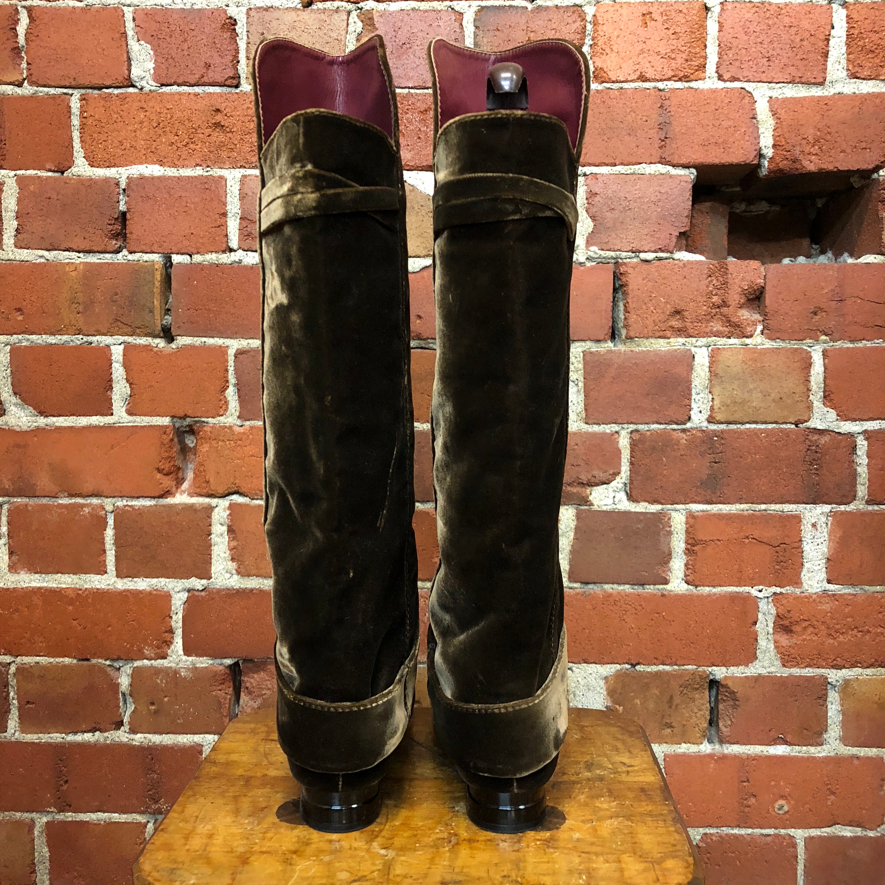 CHRISTIAN LACROIX 1980s velevt knee high boots