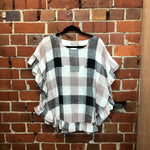 OTSU 100% linen checked top