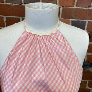 MOSCHINO 1990s gingham, rickrack and tweed dress