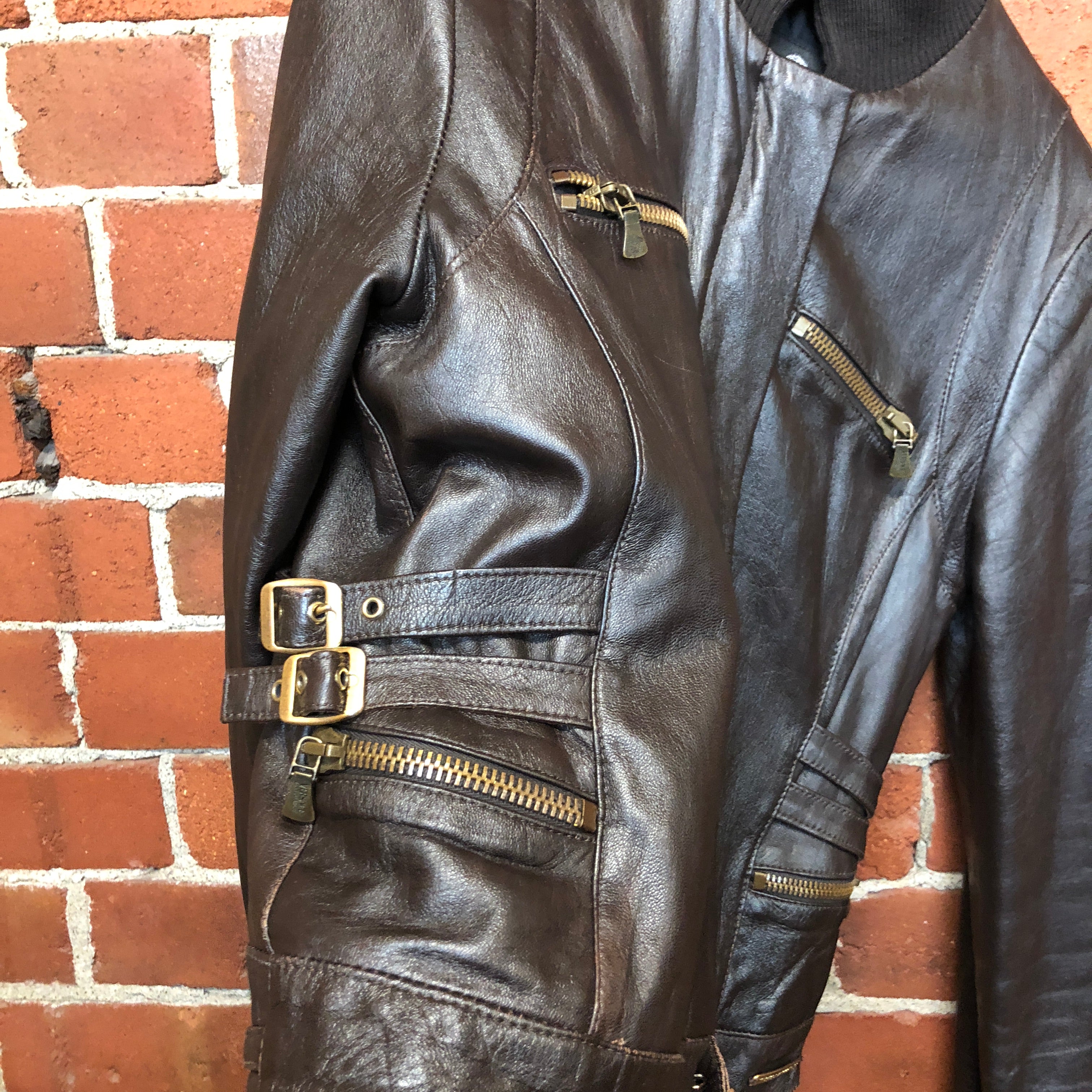 VERSACE leather bomber jacket