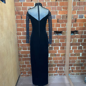 TADASHI mesh and velvet trim bondage gown Wellington Hunters and Collectors TADASHI mesh and velvet trim bondage gown Wellington Hunters and Collectors