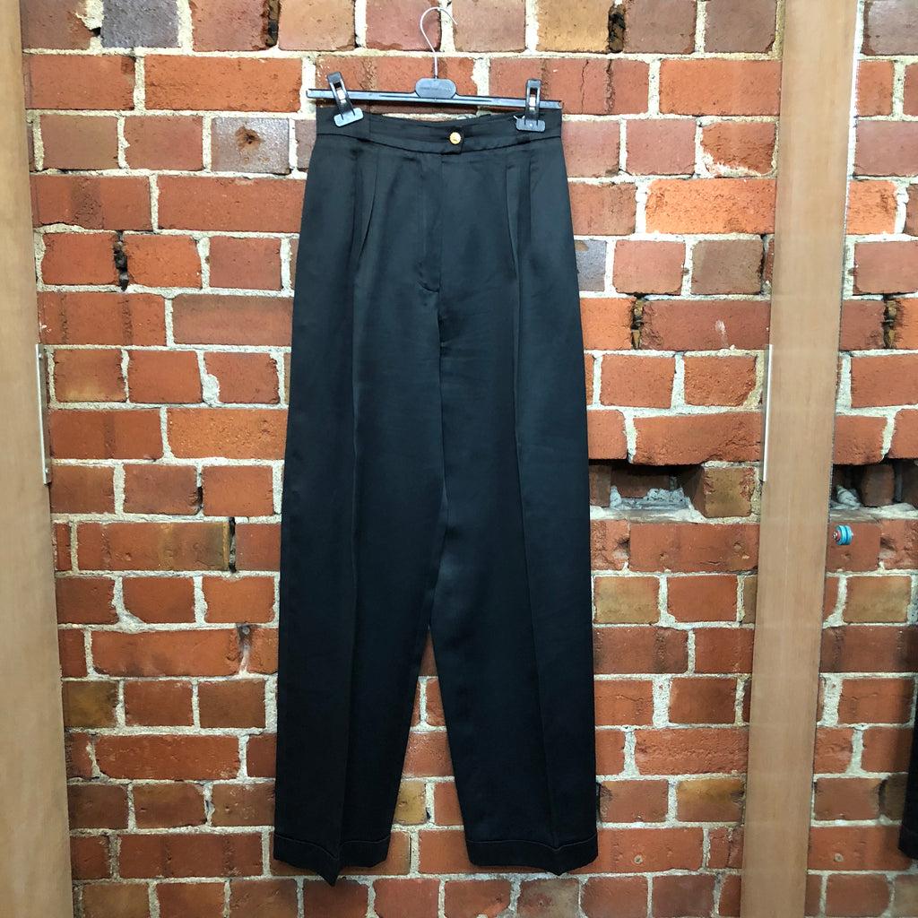 CHANEL polished cotton 1980's trousers