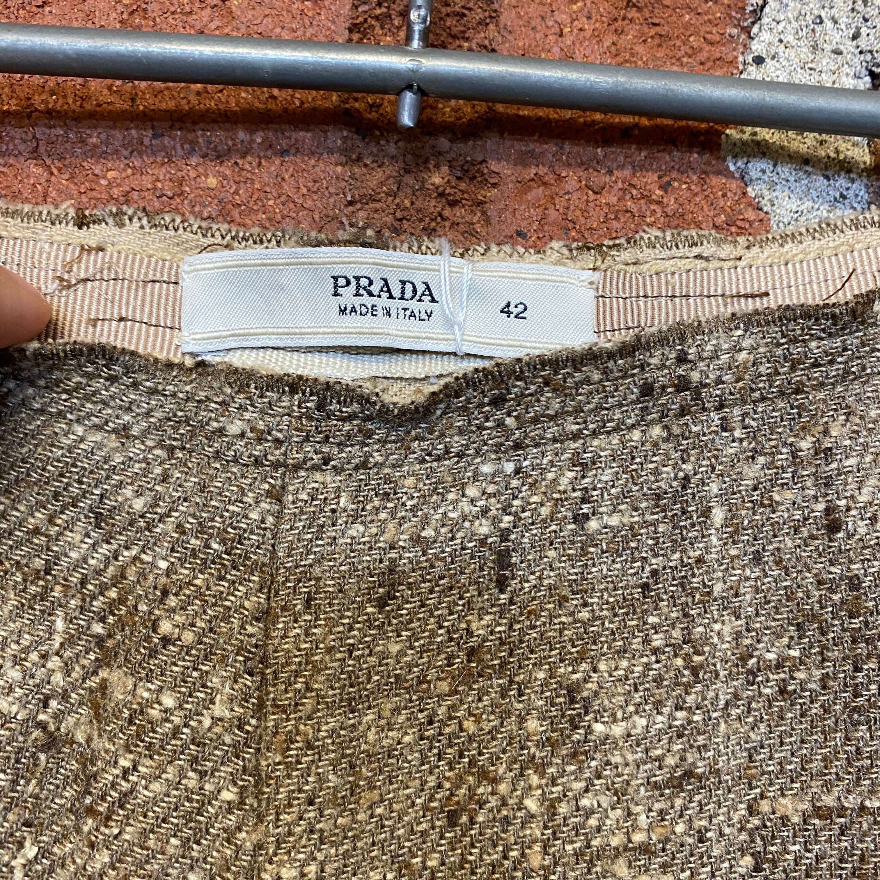 PRADA wool and silk tweed trousers