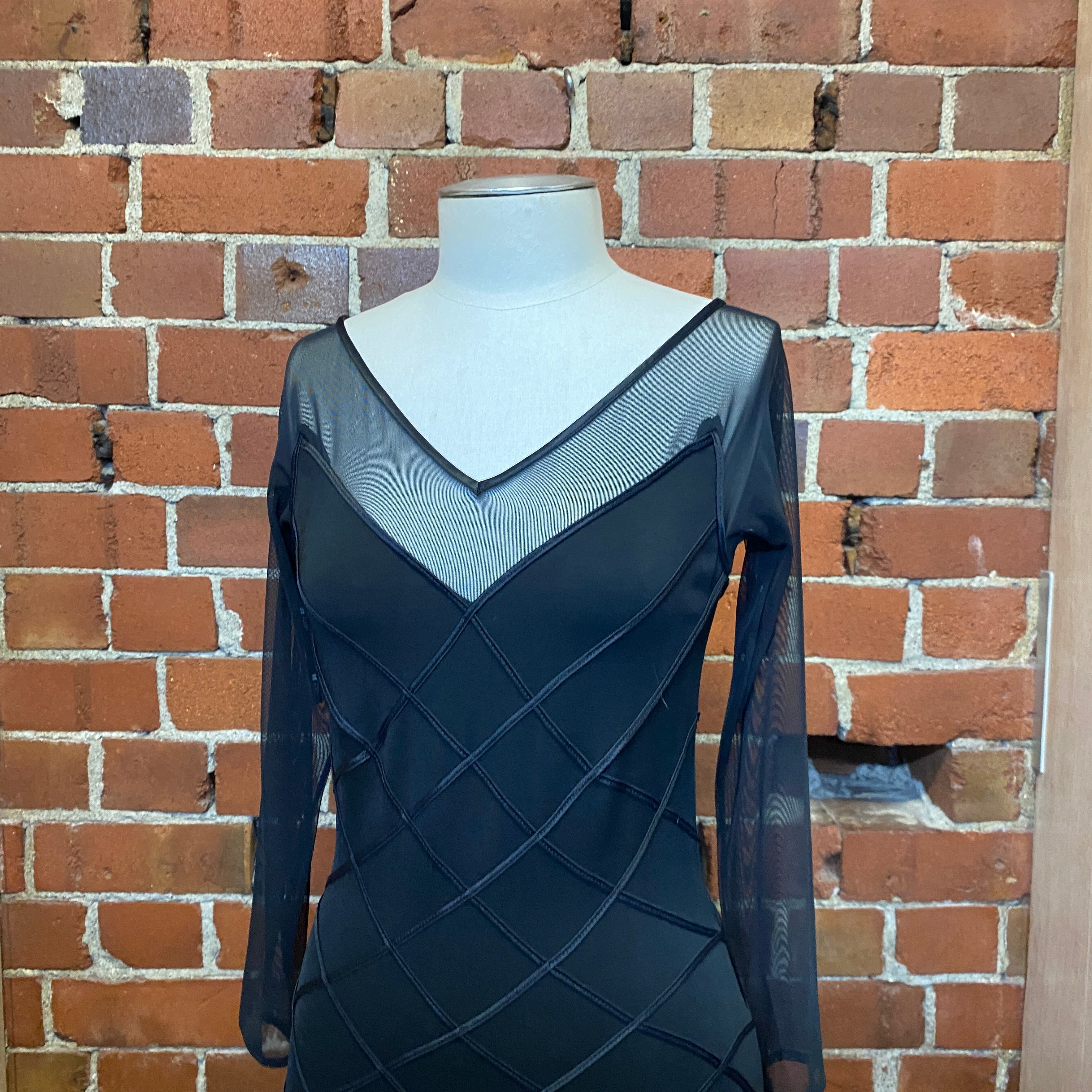 TADASHI mesh bandage gown