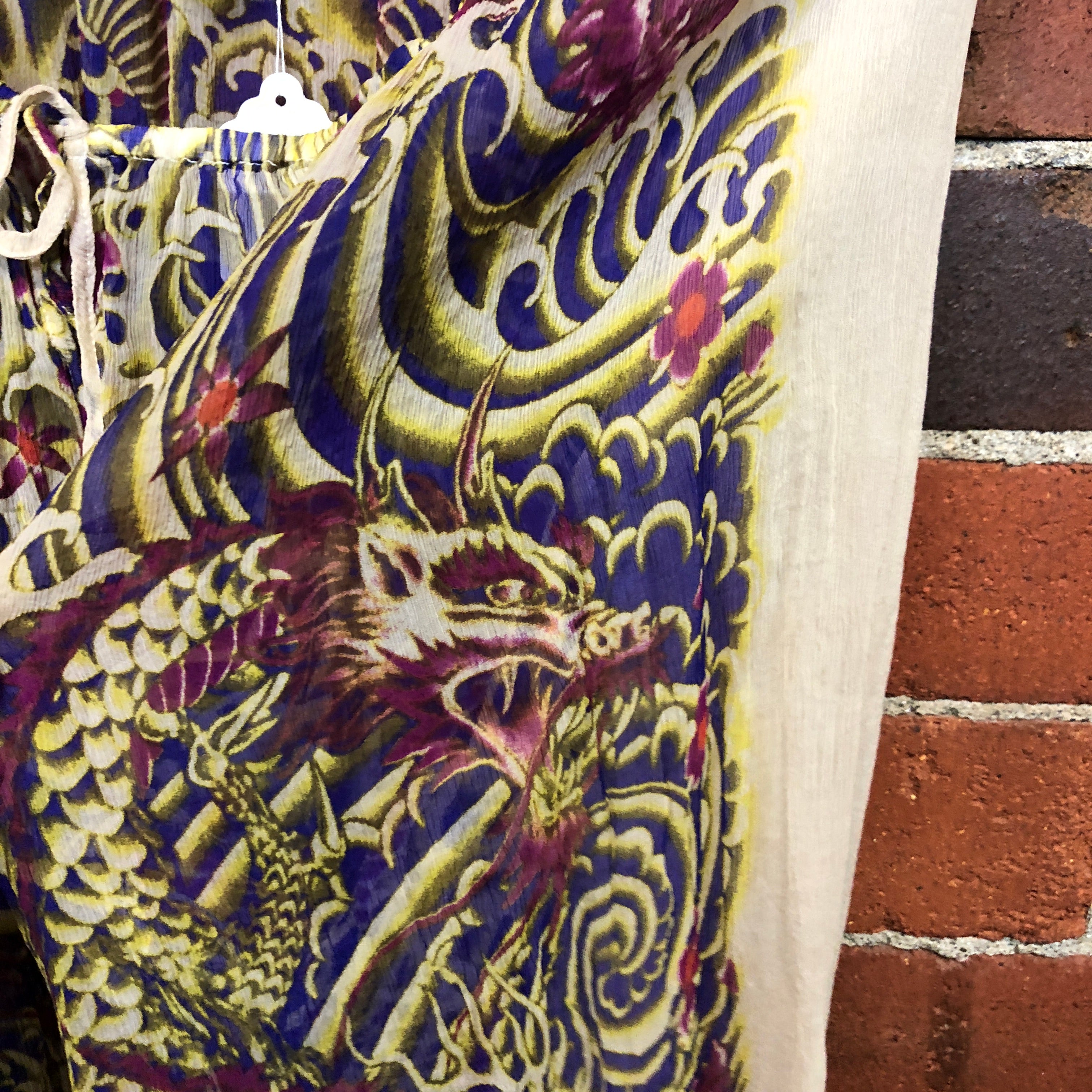 GAULTIER silk dragon print top