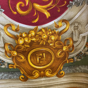 FENDI Baroque print silk scarf