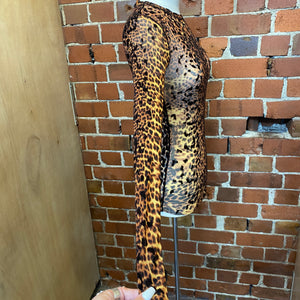 JEAN PAUL GAULTIER rare velvet leopard mesh top