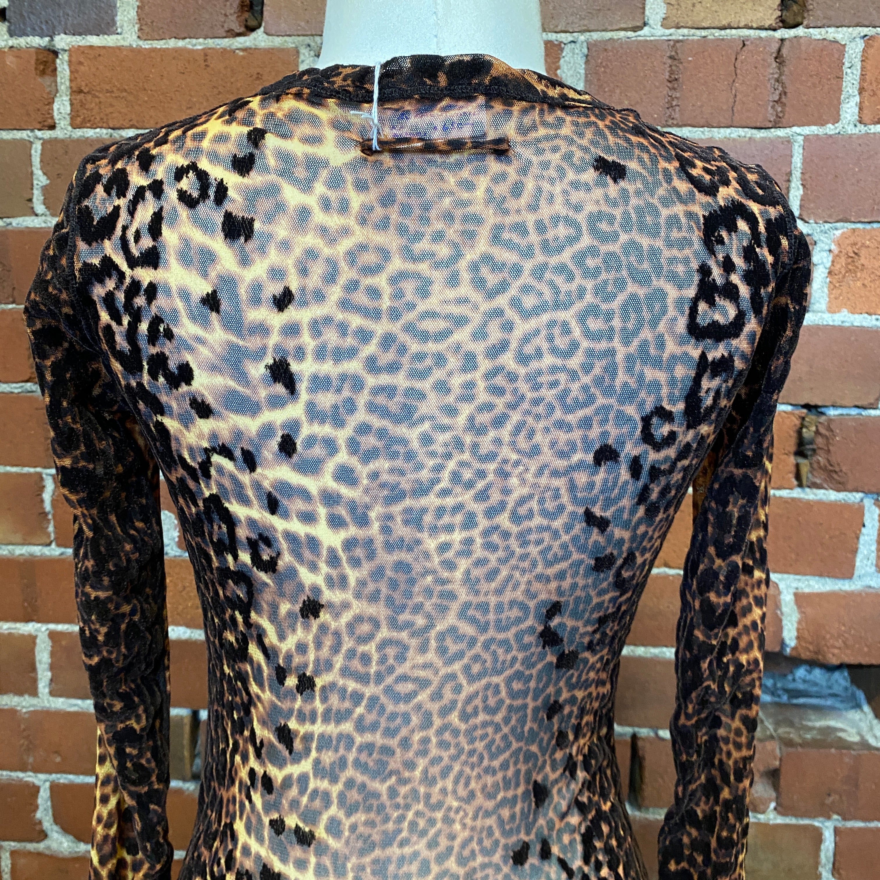 JEAN PAUL GAULTIER rare velvet leopard mesh top