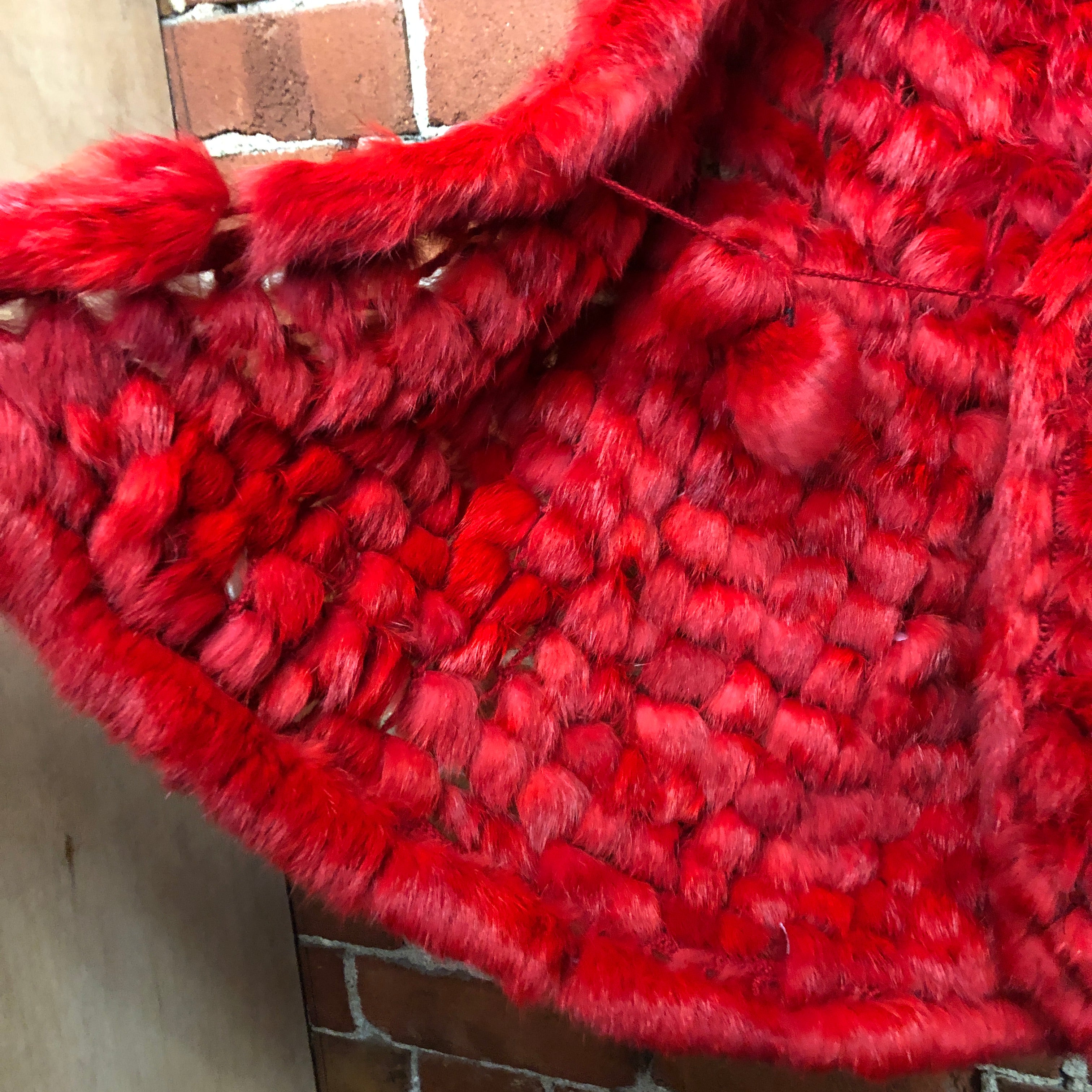 Red rabbit fur vest!