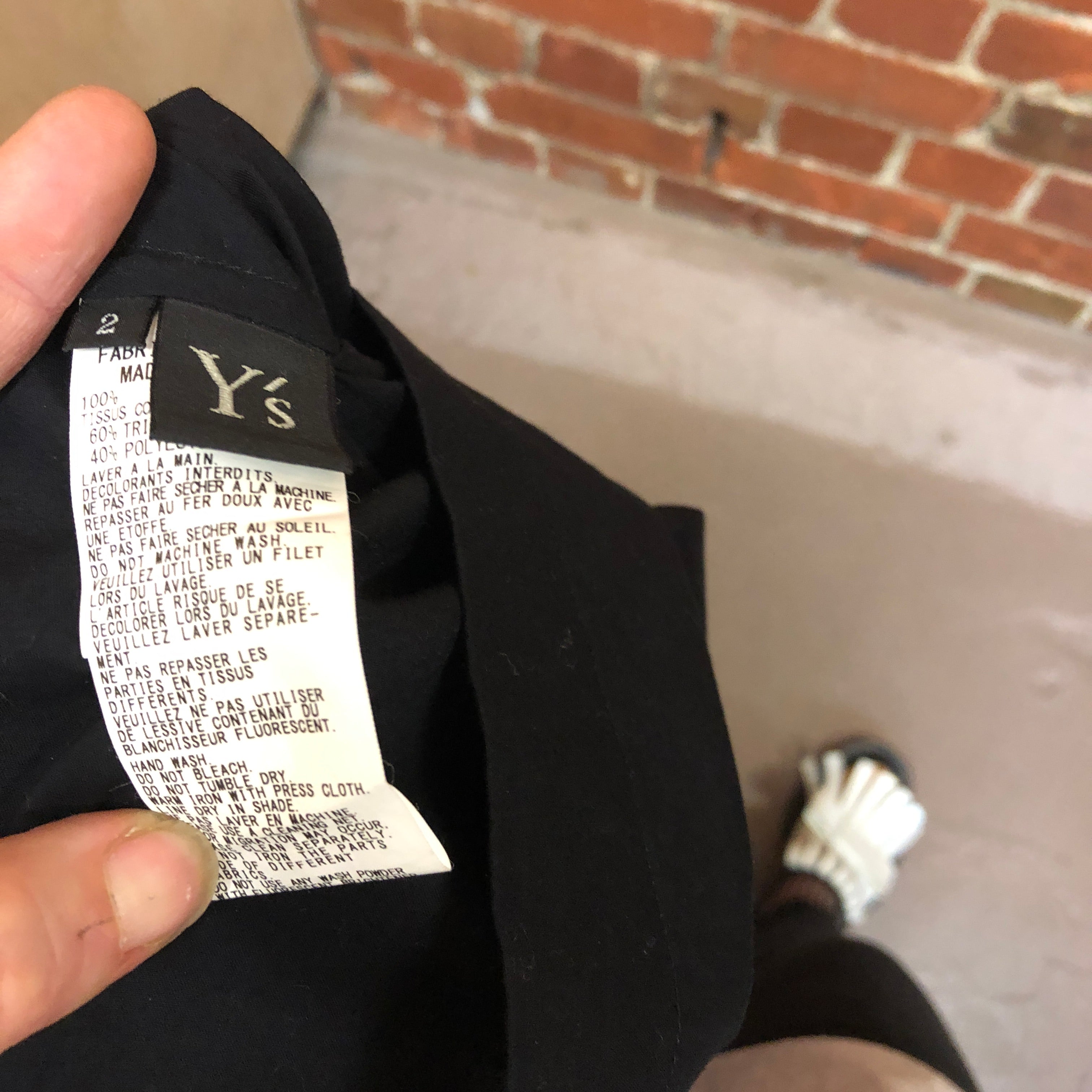 Y's by Yohji Yamamoto cotton jumper top