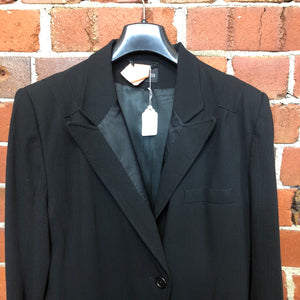 ANN DEMEULEMEESTER crepe split back coat with satin lapels