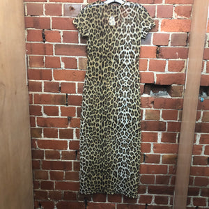1990s leopard mesh dress