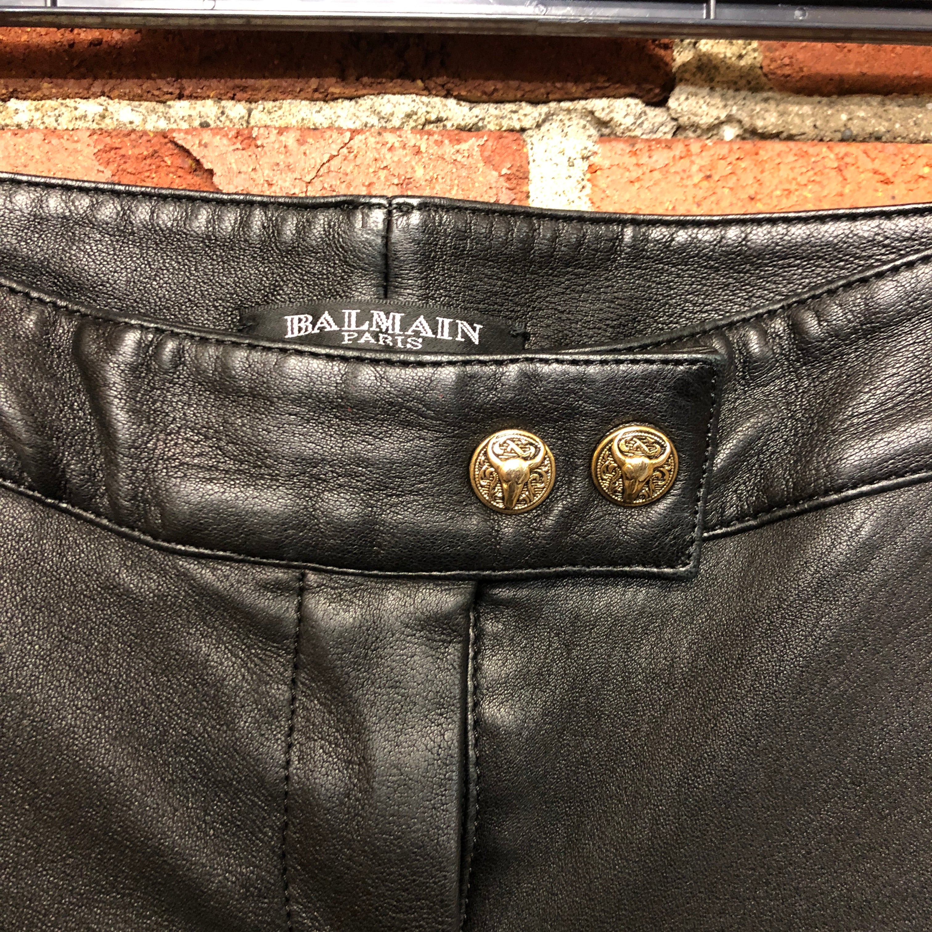 BALMAIN leather jeans