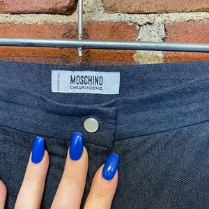 MOSCHINO leather piping jeans