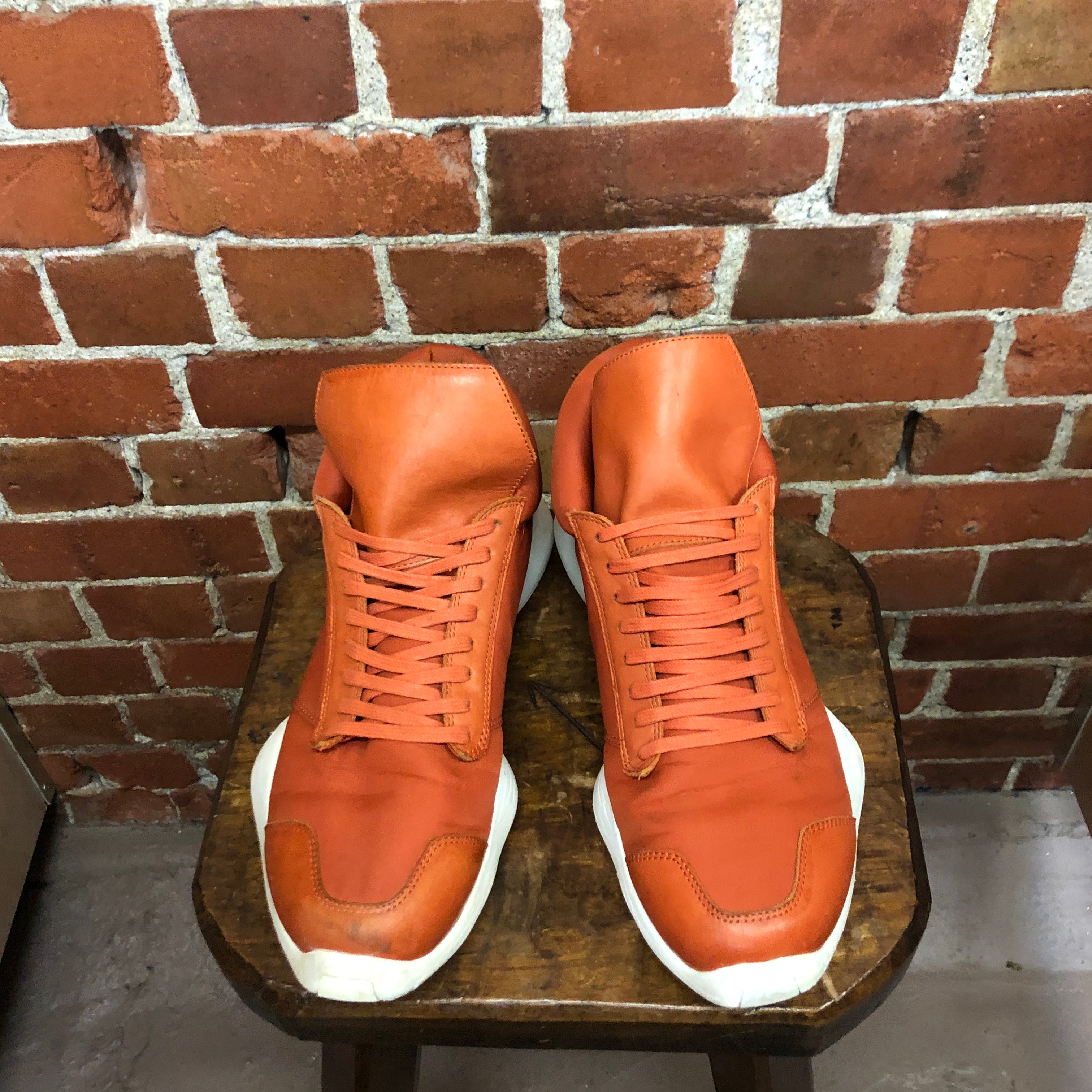 RICK OWENS leather sneakers 9.5