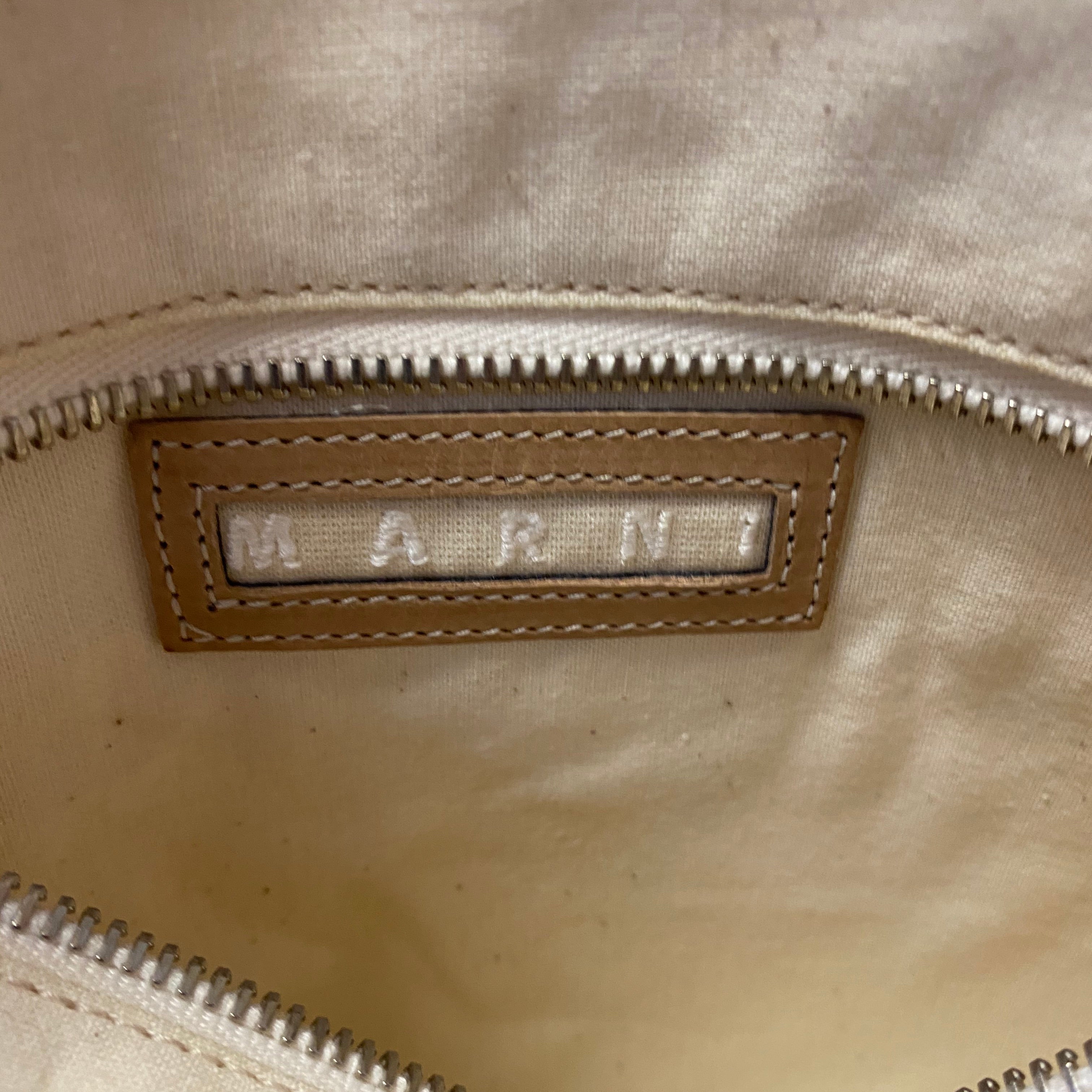 MARNI leather and canvas bag