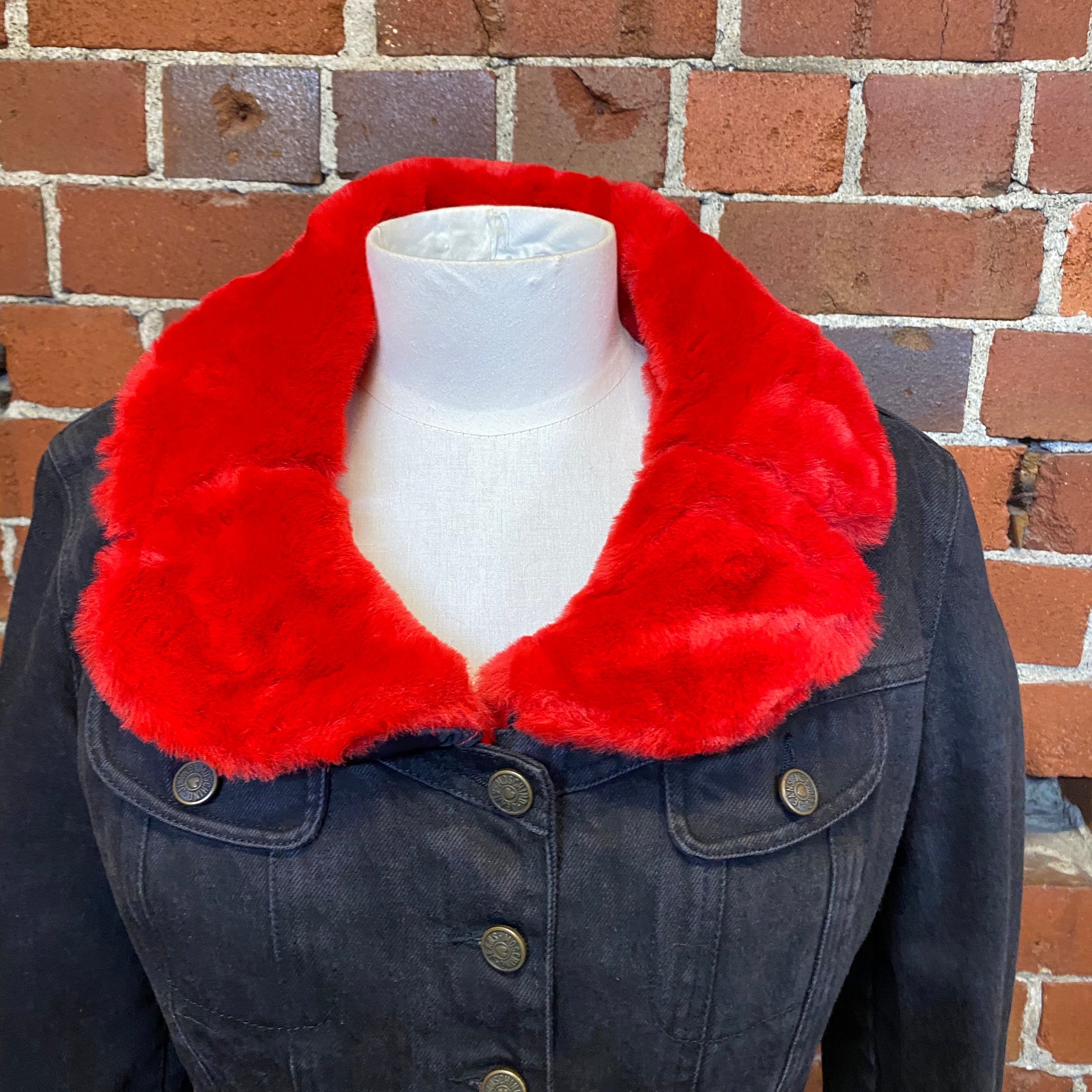 MOSCHINO 1990s faux fur lined denim jacket!