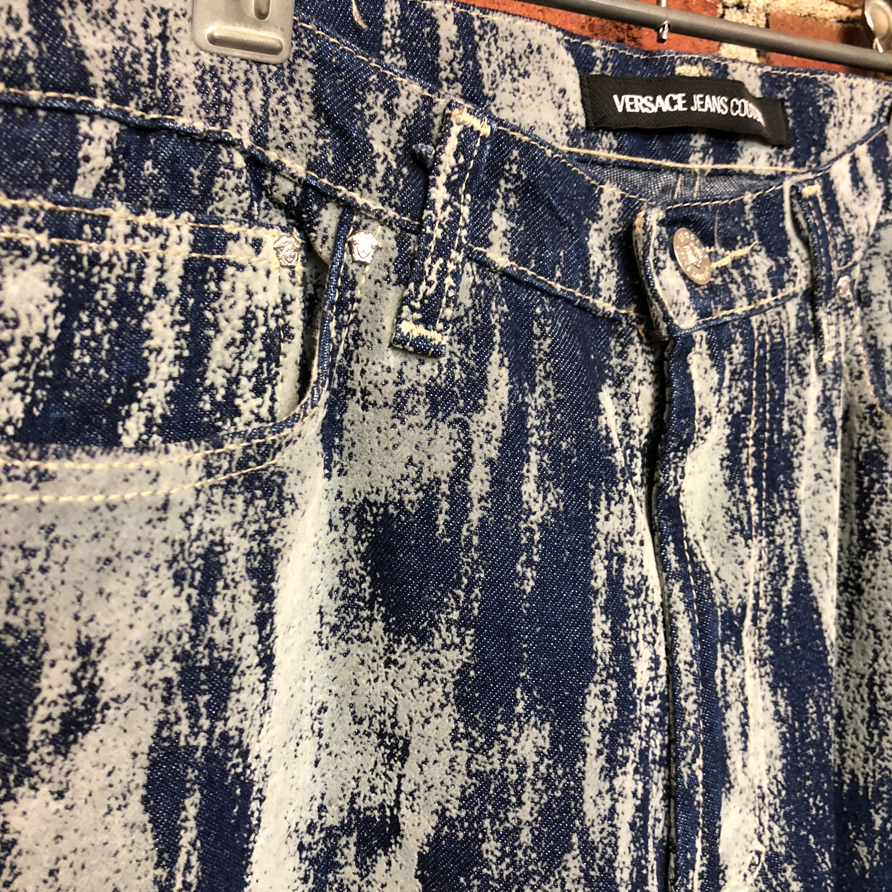 VERSACE 1990s velvet coated jeans
