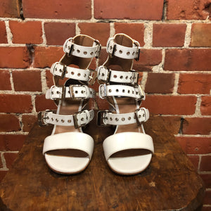 LAURENCE DECADE Parisian leather buckle sandals 38.5
