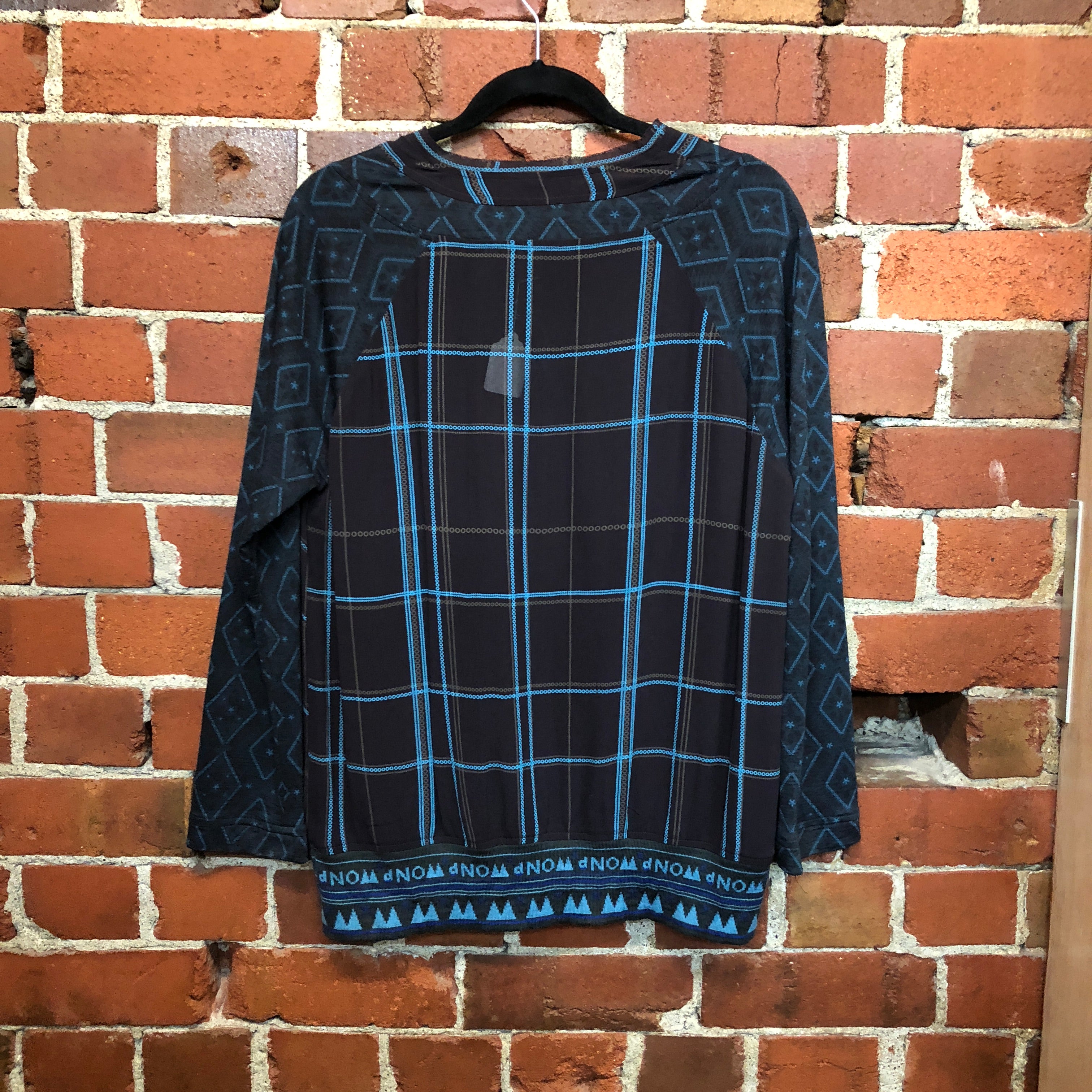 NOM-D tartan merino and crepe top