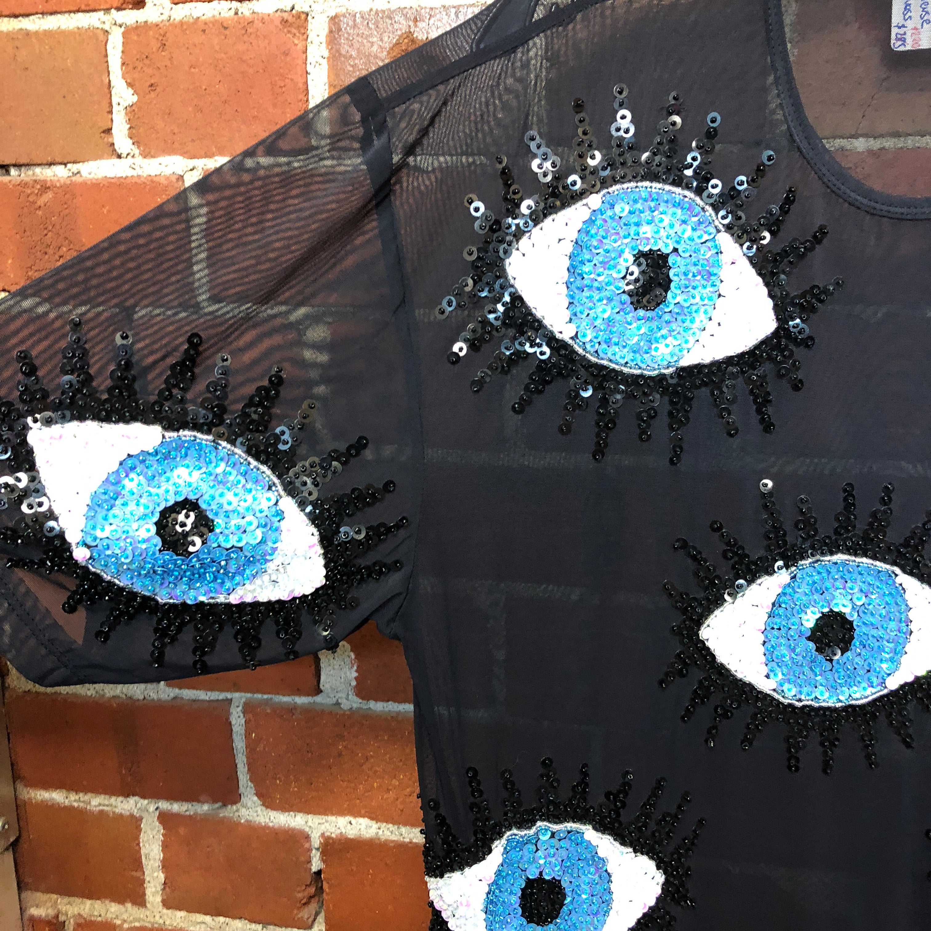 DISCOUNT UNIVERSE sequin eyes mesh dress!