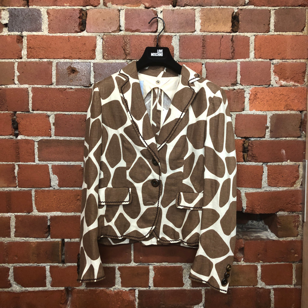 MOSCHINO linen giraffe print jacket!