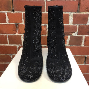 MARGIELA NEW 39 crystal rhinestone leather boots