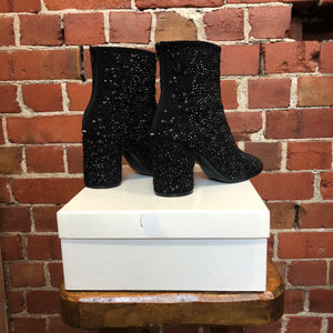 MARGIELA NEW 39 crystal rhinestone leather boots