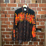 1980S USA western flame shirt