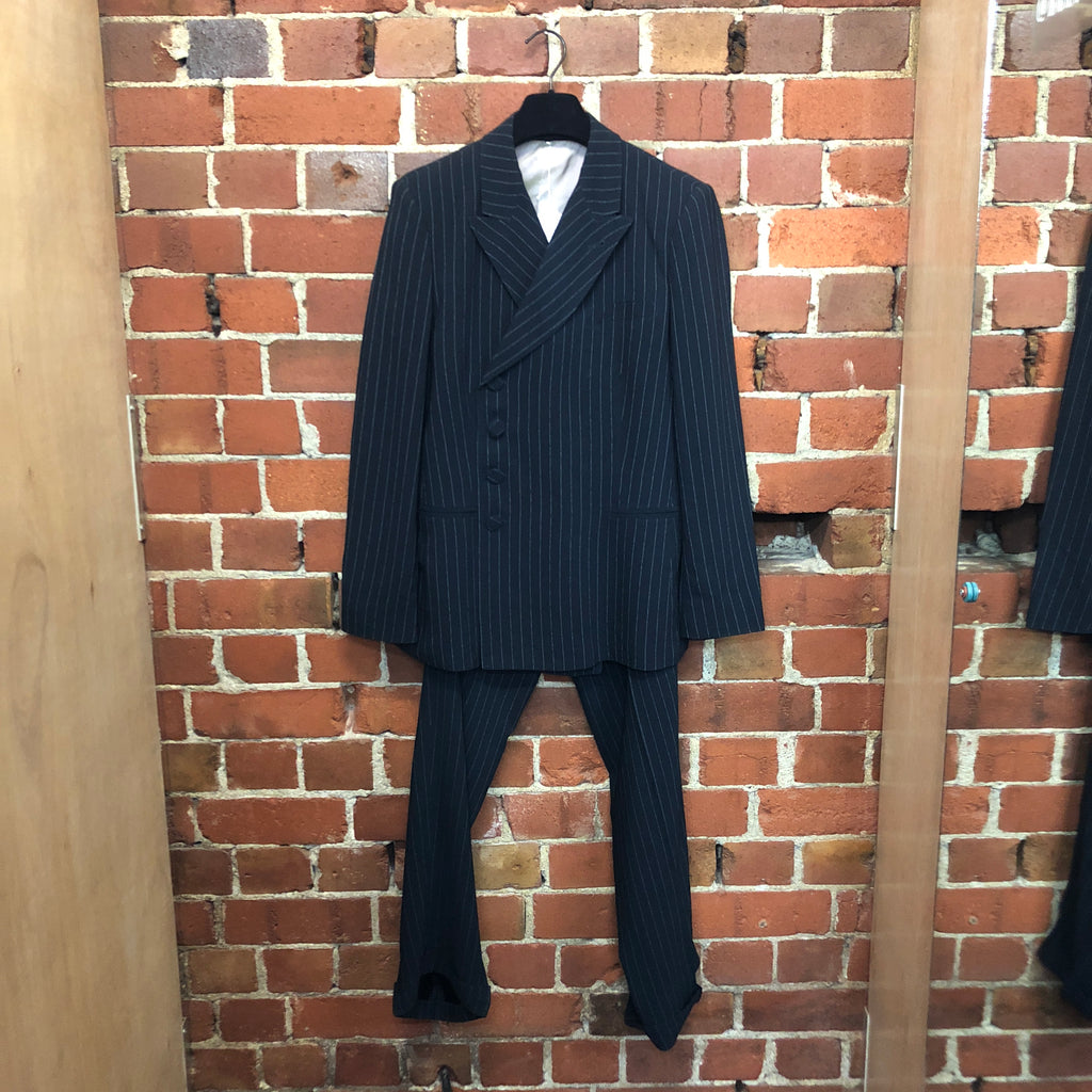 GAULTIER 1980s pinstriped 'man' suit!