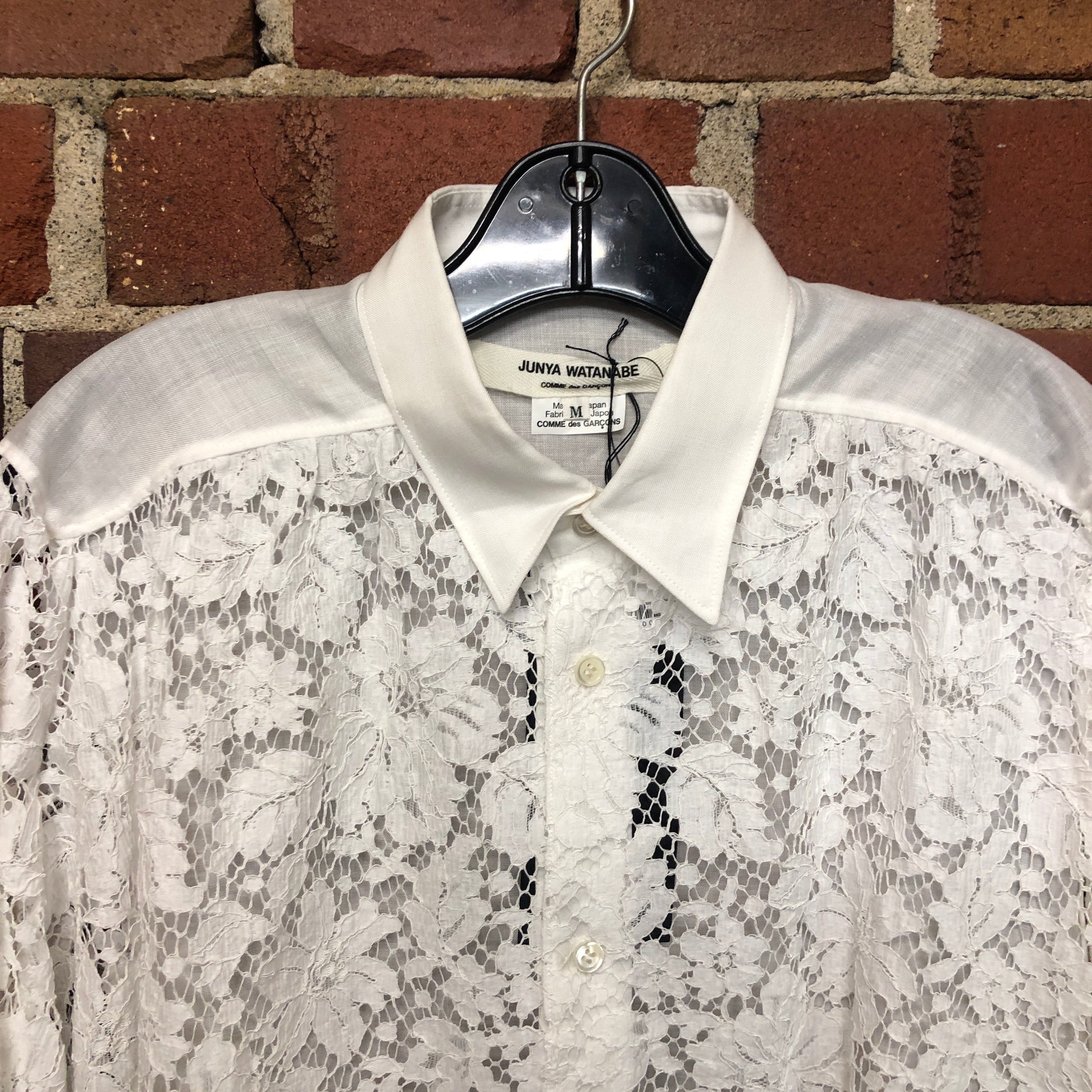 JUNYA WATANABE lace and linen shirt