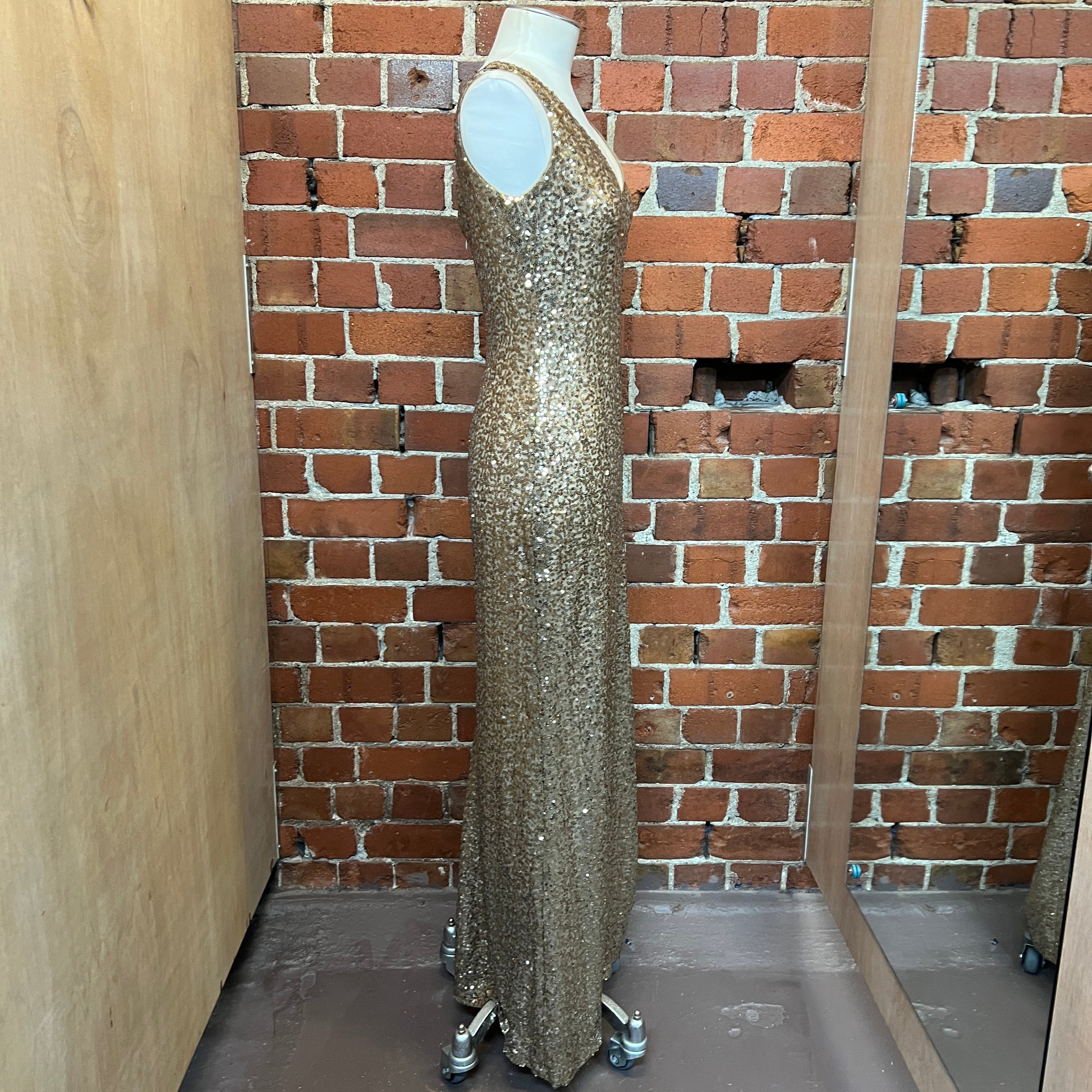 ralph lauren sequin dress gold Ralph Lauren Sequin-embellished Spaghetti-strap Dress