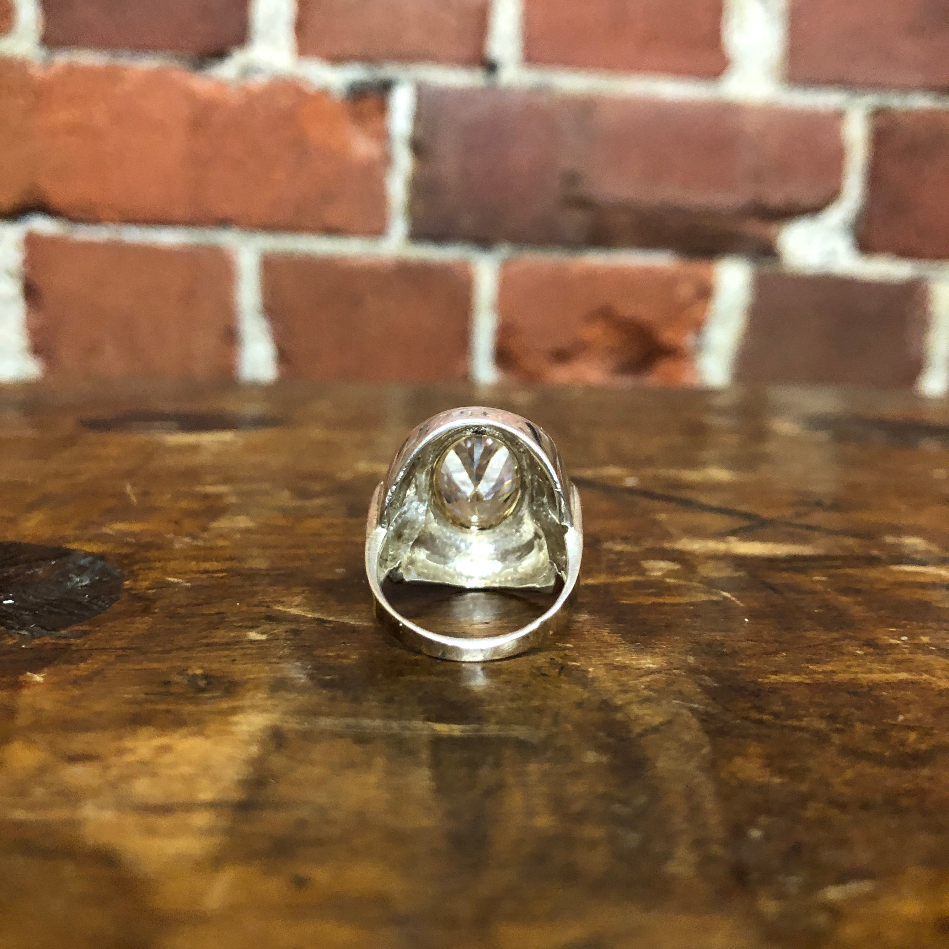 STG SILVER 10K GOLD AND CRYSTAL RING