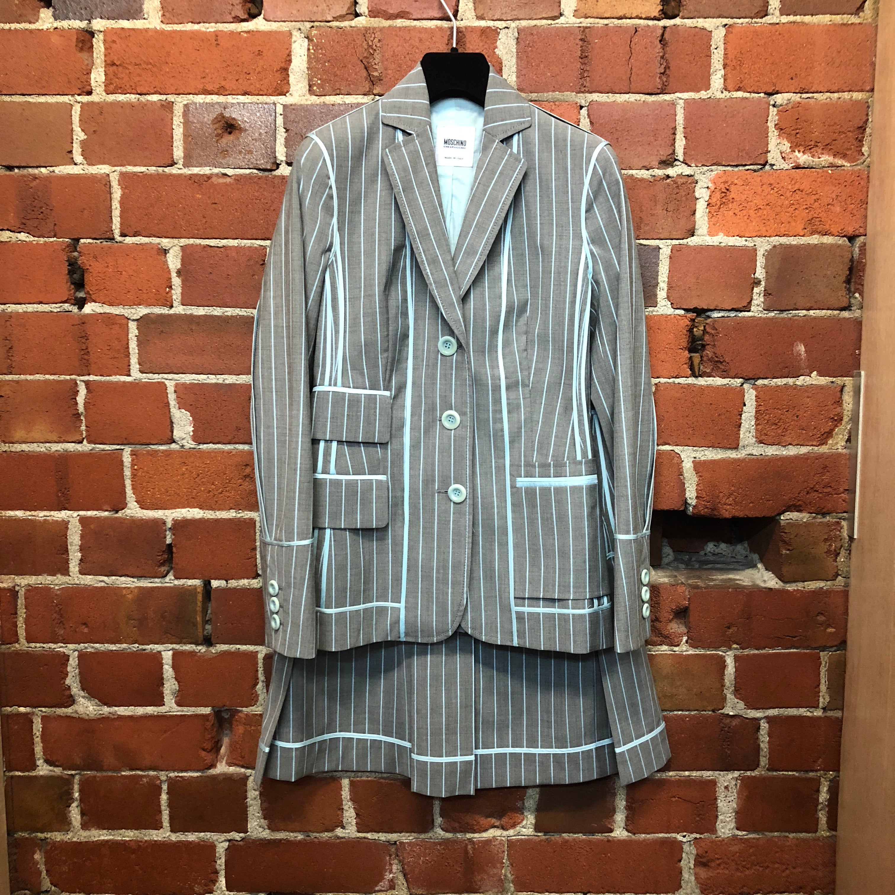 MOSCHINO pinstriped 'inside out' suit