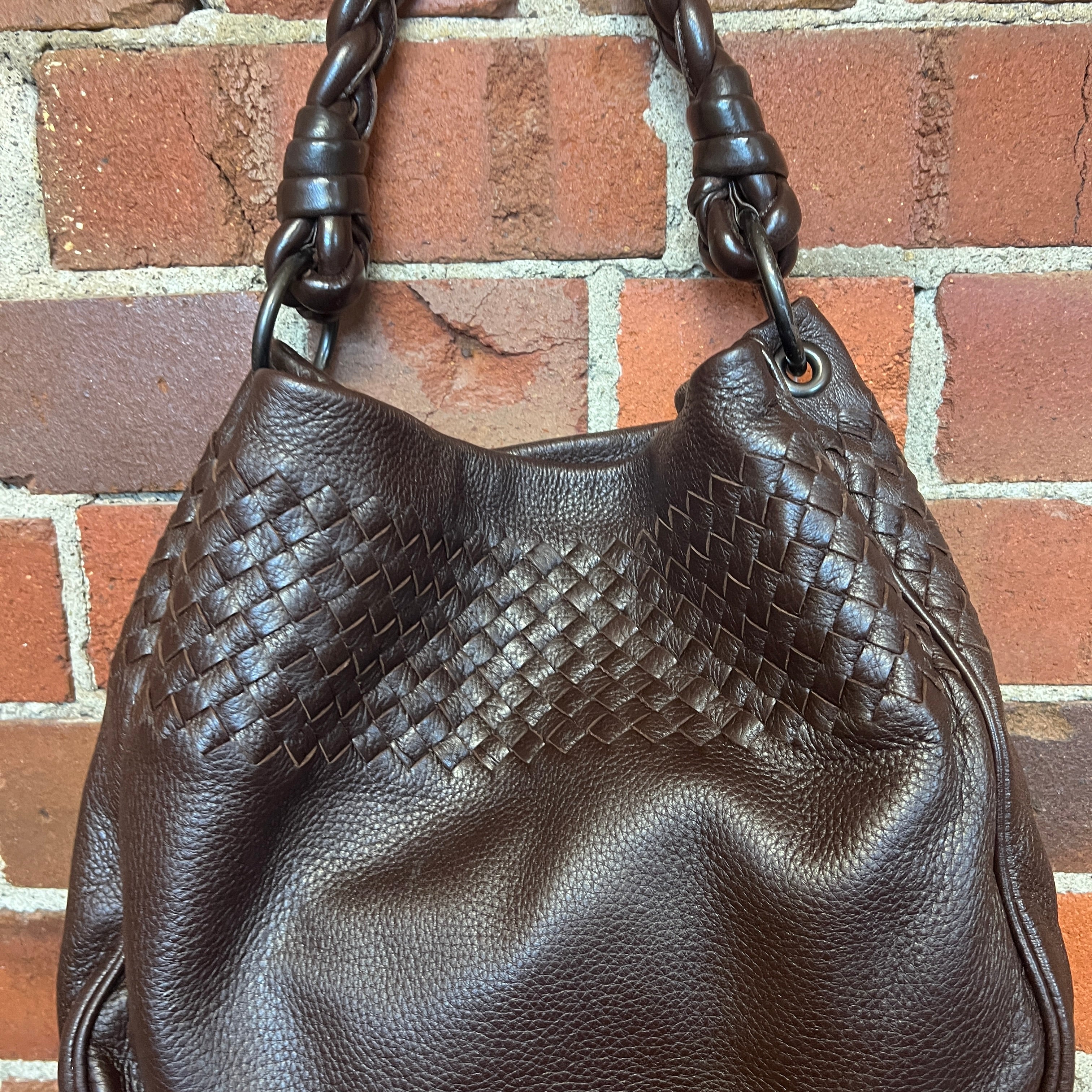 BOTTEGA VENETA intrecciato leather hobo handbag