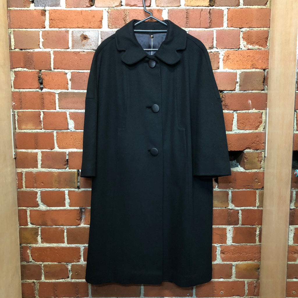 1960s wool coat with flower collar