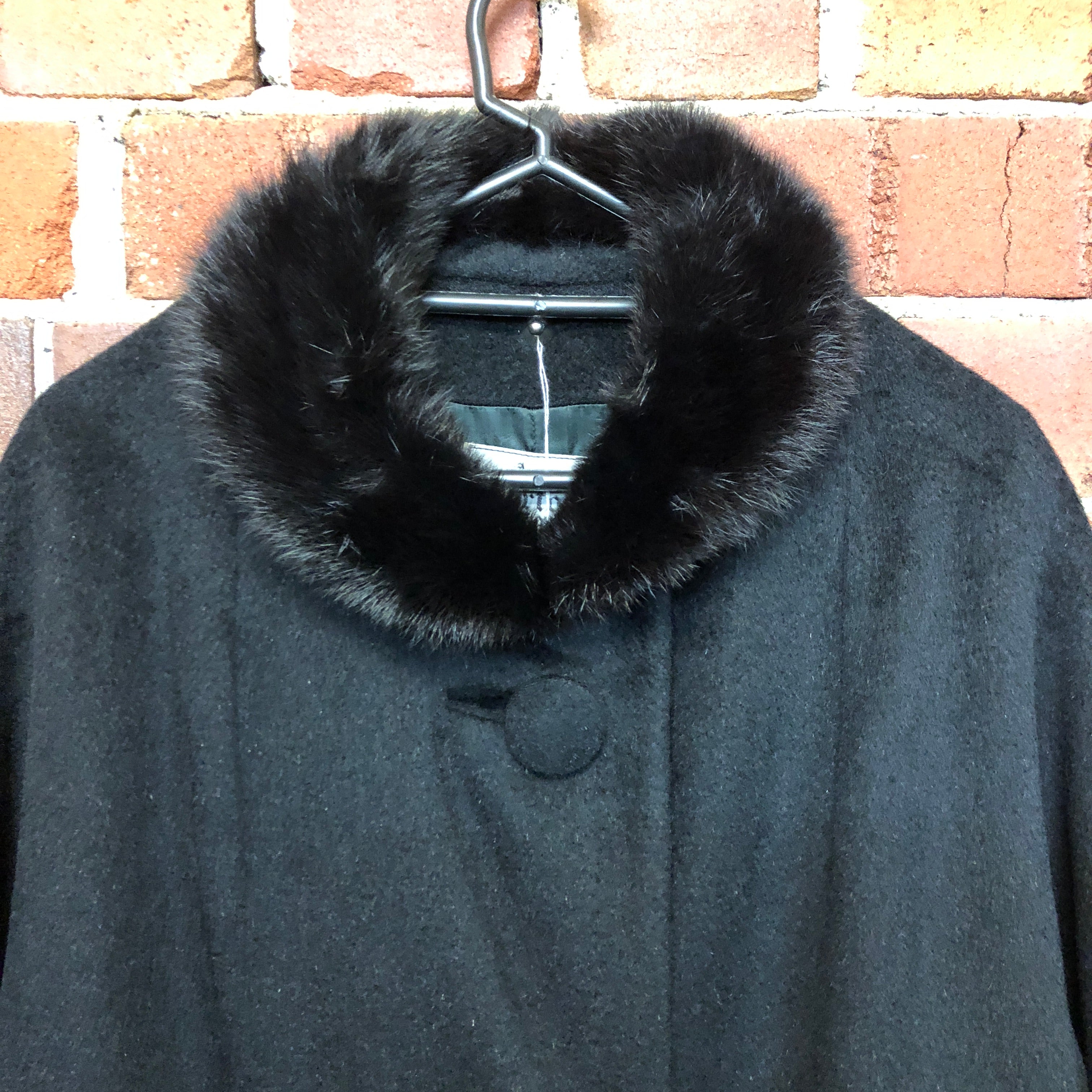 1960s mink collar wool coat
