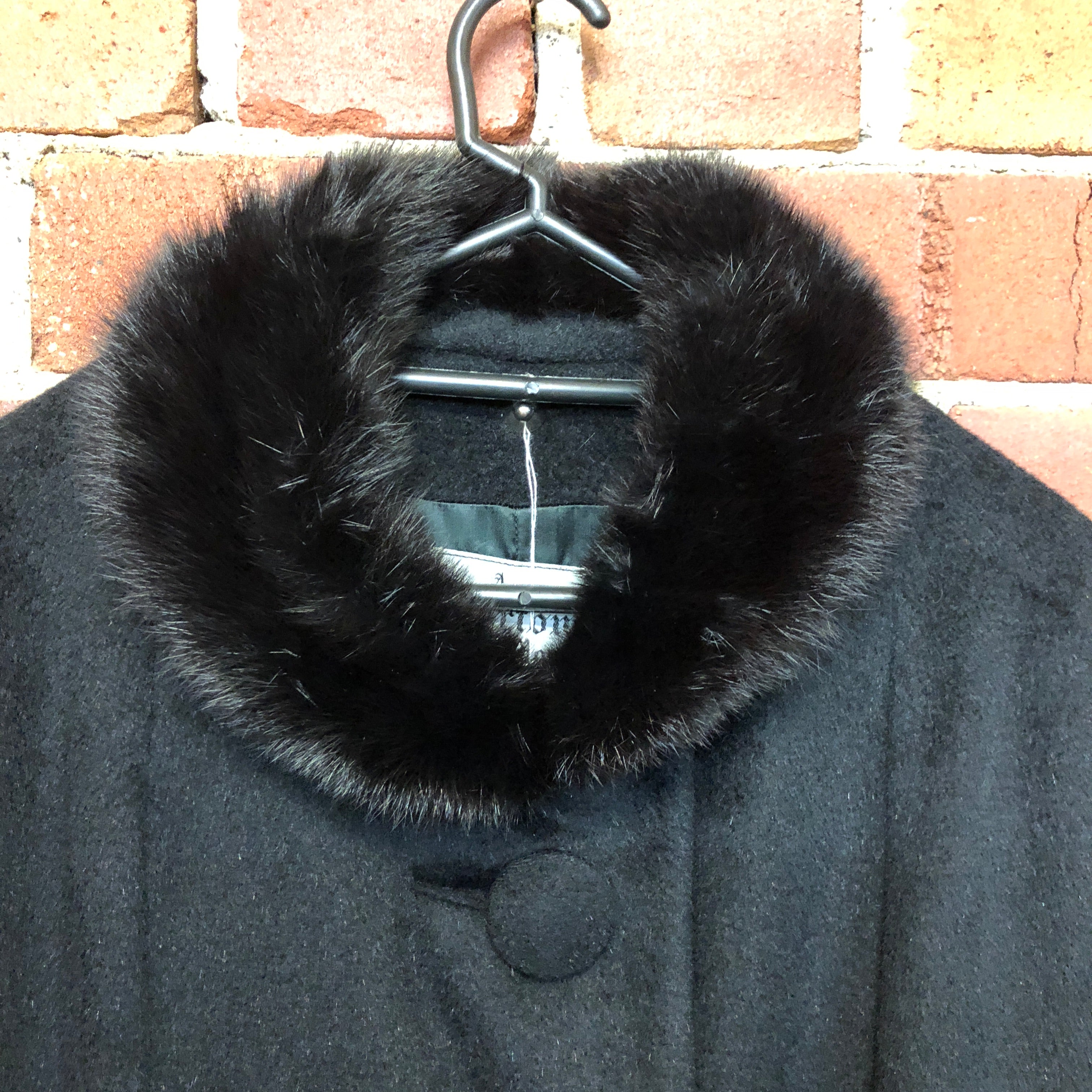 1960s mink collar wool coat