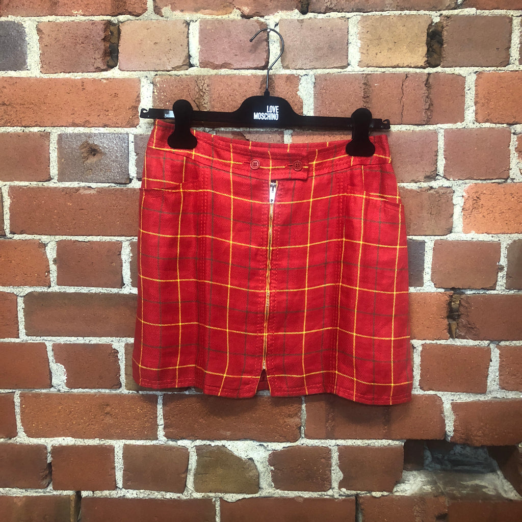 MOSCHINO linen checked mini skirt