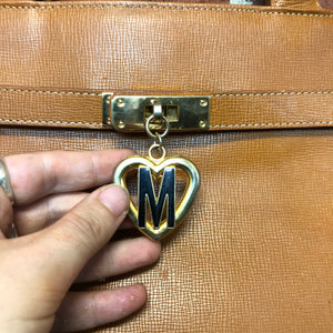 MOSCHINO leather birkin style bag